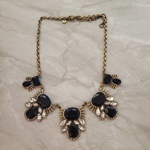 ✨ J.Crew Black Gold Pave Rhinestones Art Deco Statement  Antiqued ✨